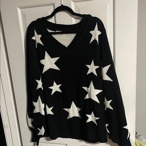 Zenana Outfitters Black and Cream Knit Sweater